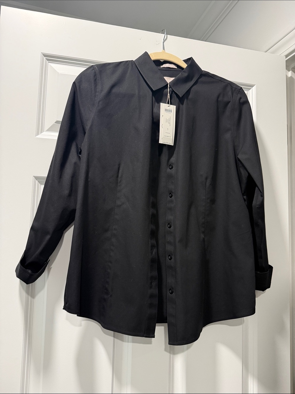 Chico's Black Women's Button-Down Shirt size 1